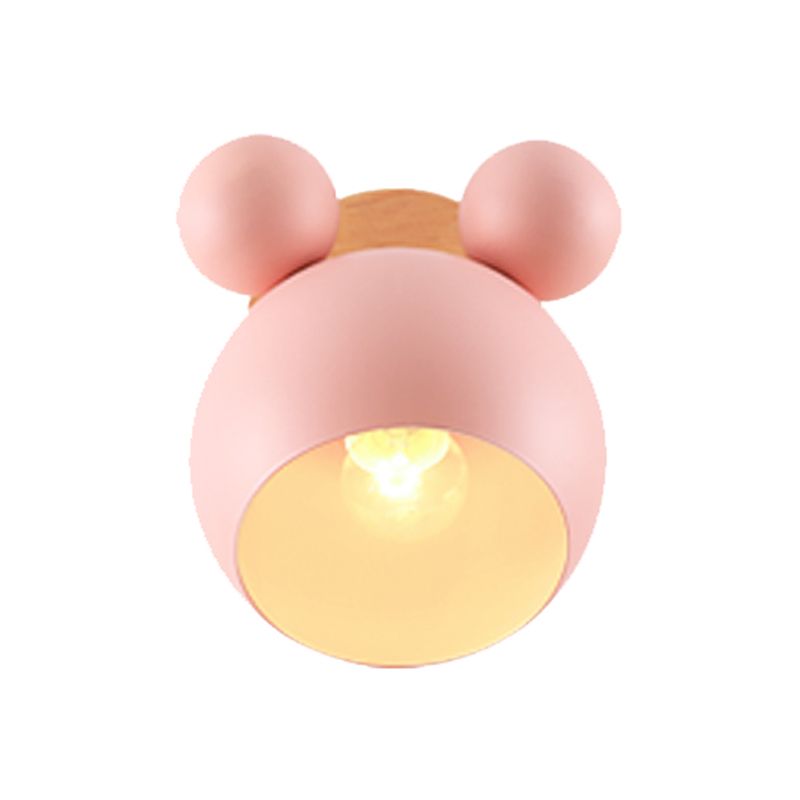 Macaron Cartoon Wall Light 1-Light Wall Mount Lamp with Wood for Living Room