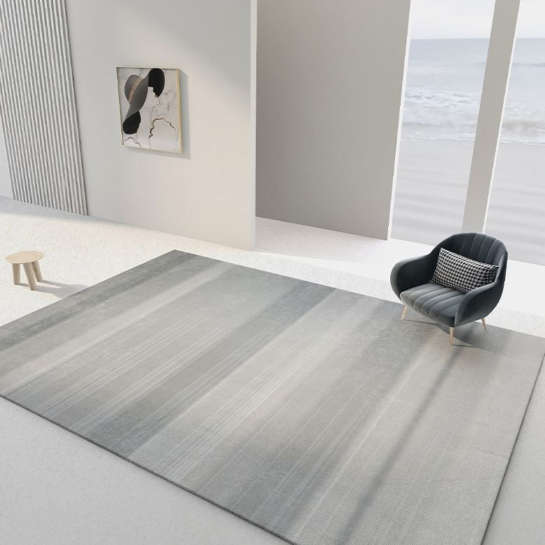 Grauston minimalistischer Innenteppich Polyester Farbe fleckigem Teppich Anti-Rutsch-Backing Teppich für Wohnkultur