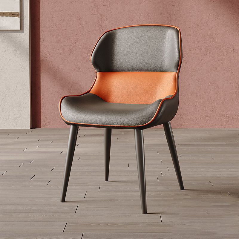Brasserie Contemporary Faux Leather Dining Chair Parsons Chair in Matte Finish