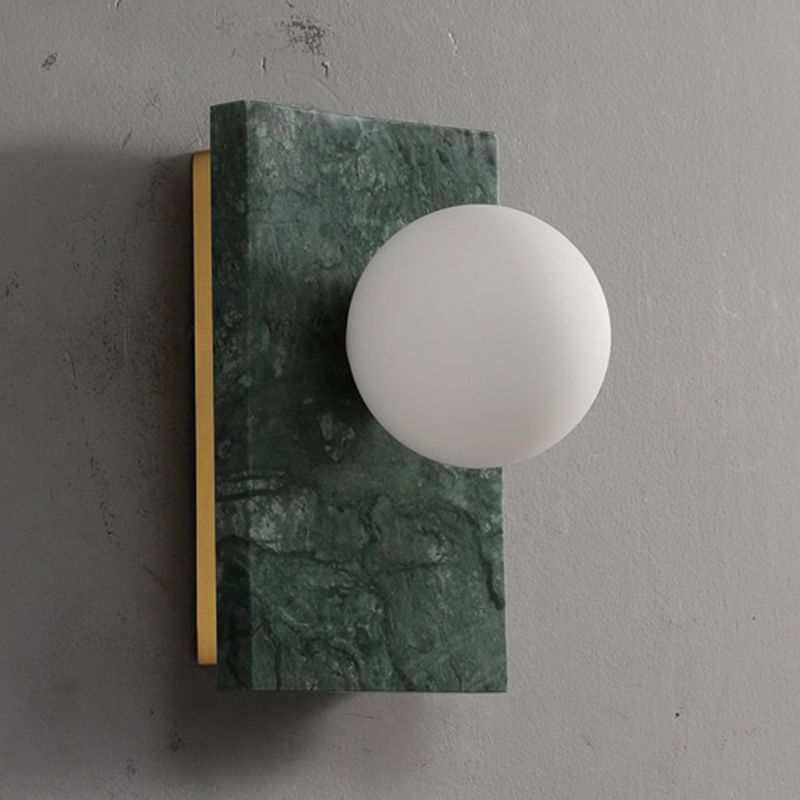 Modern Marble Wall Light Geometric Shape Wall Sconce with Glass for Living Room