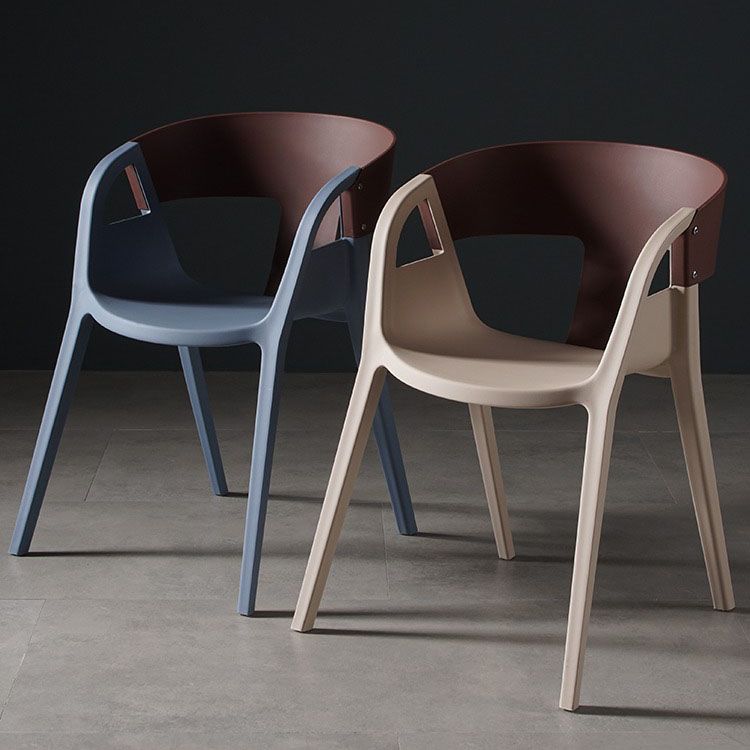 Scandinavian Open Back Side Chair Plastic Arm Chair for Home Use