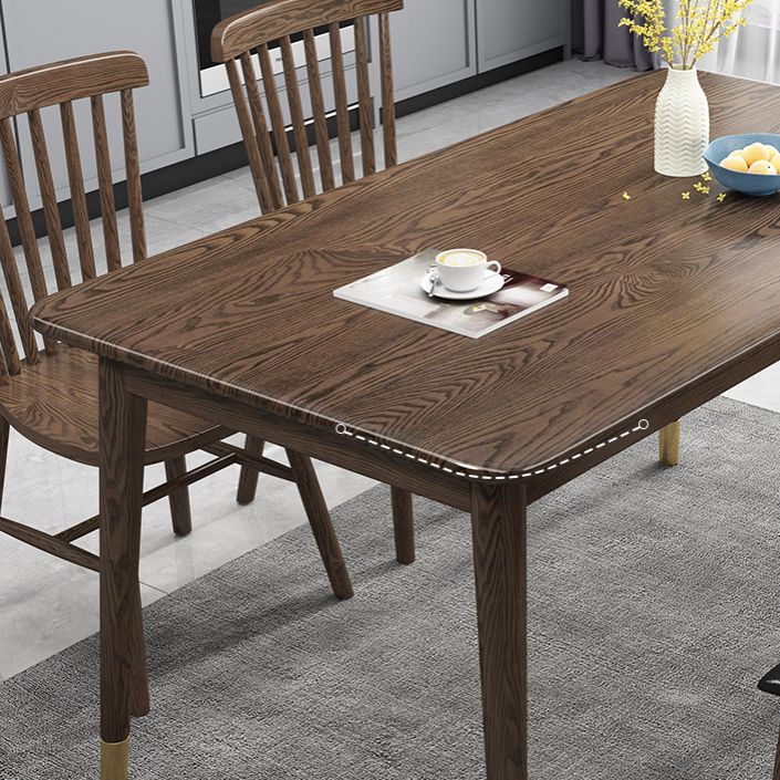 Traditional Solid Wood Dining Room Set with Rectangle Table Home Dining Table Furniture