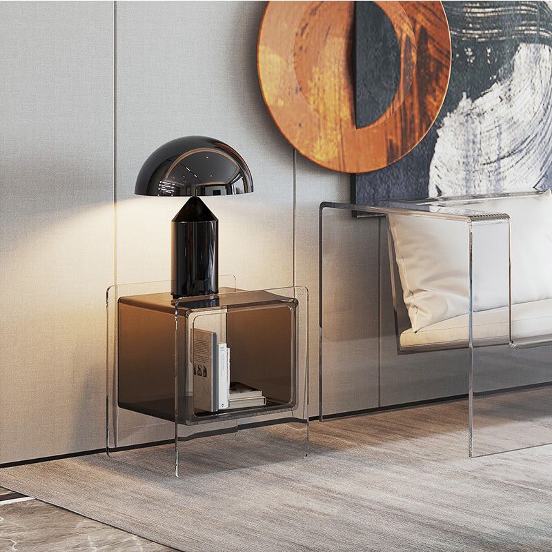 Rectangular Acrylic End Table Set with Storage Modern Simple 21.65" Tall Side Table