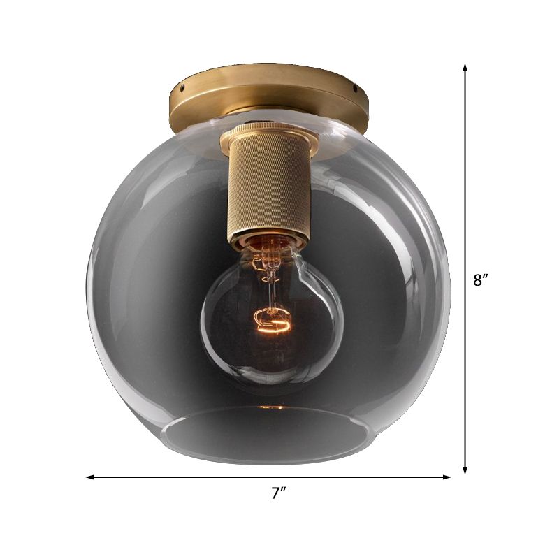 Globe/cône/cylindre/trompette en verre plafonnier suspendu moderne 1 lumière éclairage encastré en laiton pour balcon