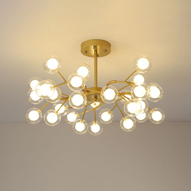 Stylish Firefly Pendant Light Fixture Minimalist Metal Bedroom Chandelier in Gold