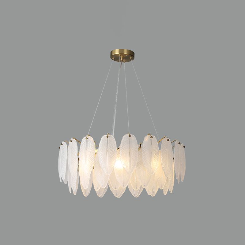 Modern Simple Led Pendant Light Metal Feather kroonluchter voor eetkamer