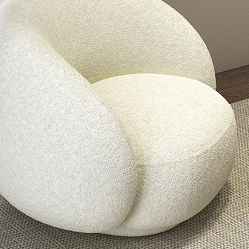 Modern Simple Curved Sofa 29.53"h Sloped Arm Wool Sofa in White