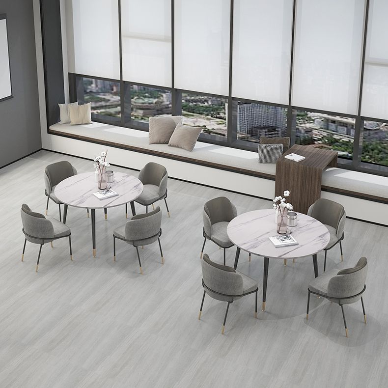 Nordic Style Upholstered Armless Dining Chairs Solid Back Chair