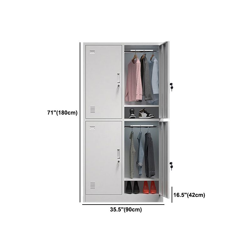 Metal Contemporary Cabinet for Home Grey Steel Storage Cabinet