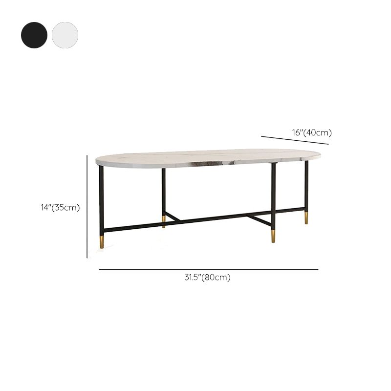 Round Marble Top Coffee Table Glam 4 Legs Coffee Cocktail Table