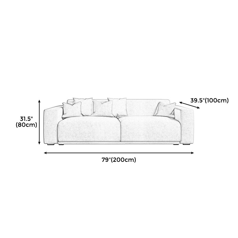 30" High Square Arm Modern Standard Sofa with Tight Back for Living Room, Apartment