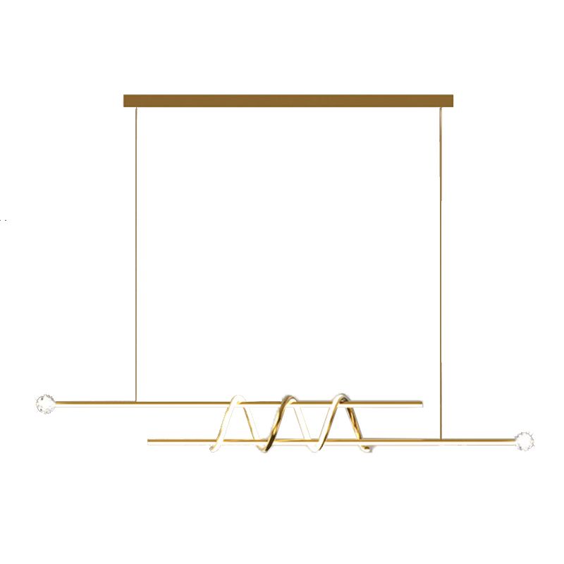 Modern Style Linear Shape Island Pendants Metal Pendant Lights for Dining Room