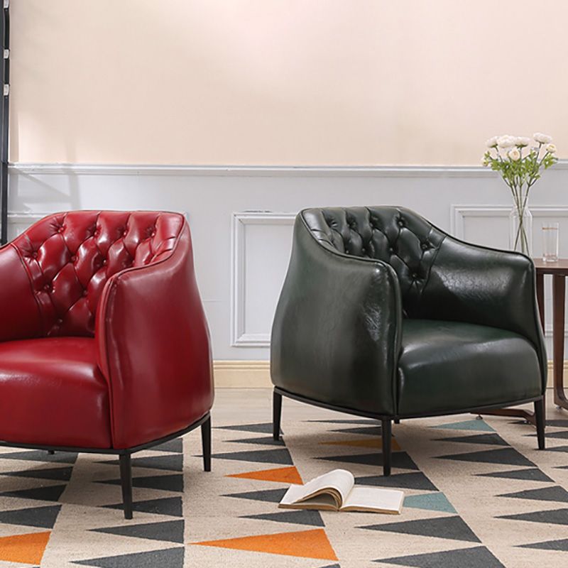Modern Accent Armchair Contemporary Tufted Cushions Barrel Chair