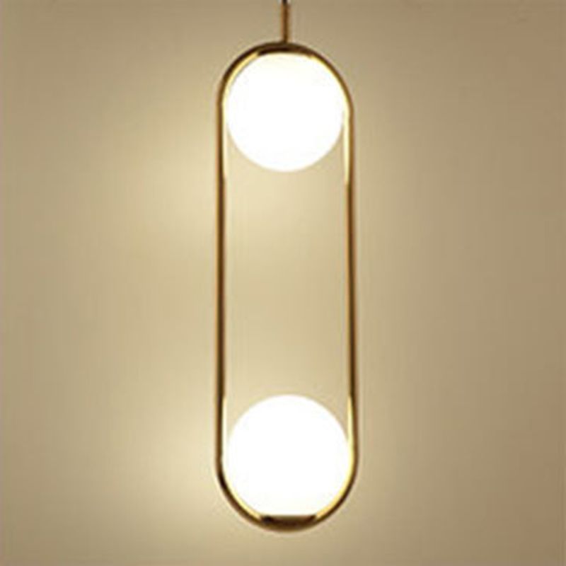 Glass Ball Shaped Hanging Lamp Kit Modern Style 1 Light Suspension Pendant