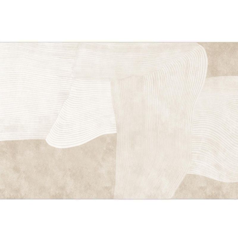 Apricot Tone Simple Area Rug Polyester Color Block Print Rug Non-Slip Backing Indoor Rug for Living Room