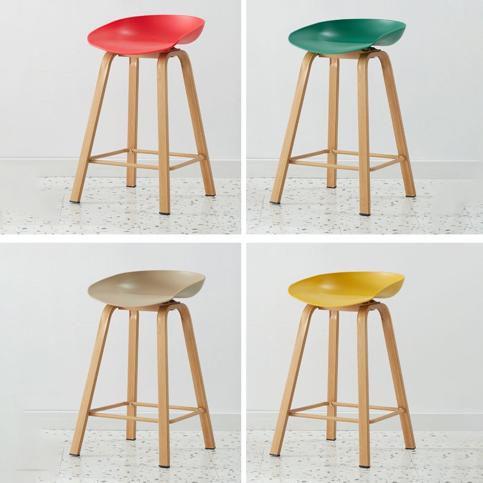 Metal Contemporary Dining Kitchen Room Armless Stool Low Back Bar Stool