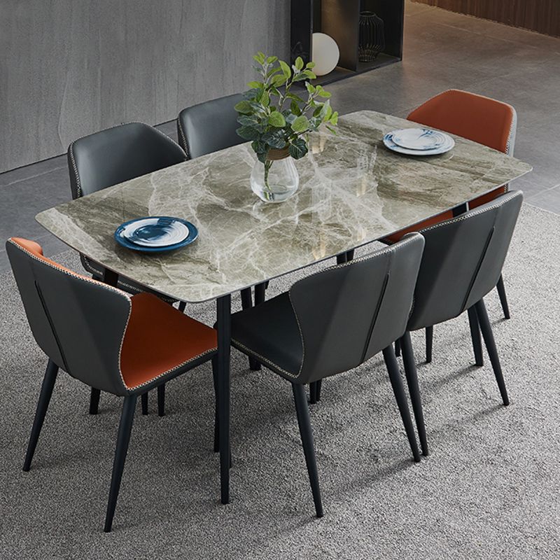 Glossy Gray Dining Table Set 1/4/5/7 Pieces Contemporary Dinette Set for Kitchen