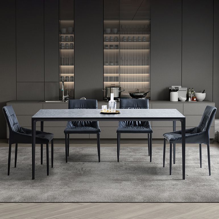 Silla auxiliar para el hogar contemporánea, silla de comedor tapizada de metal con respaldo sólido (juego de 2)