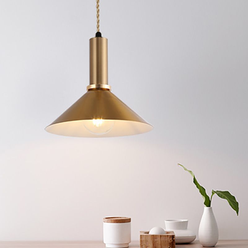 Lampe suspendue de style contemporain simple léger métallique pour le café du salon