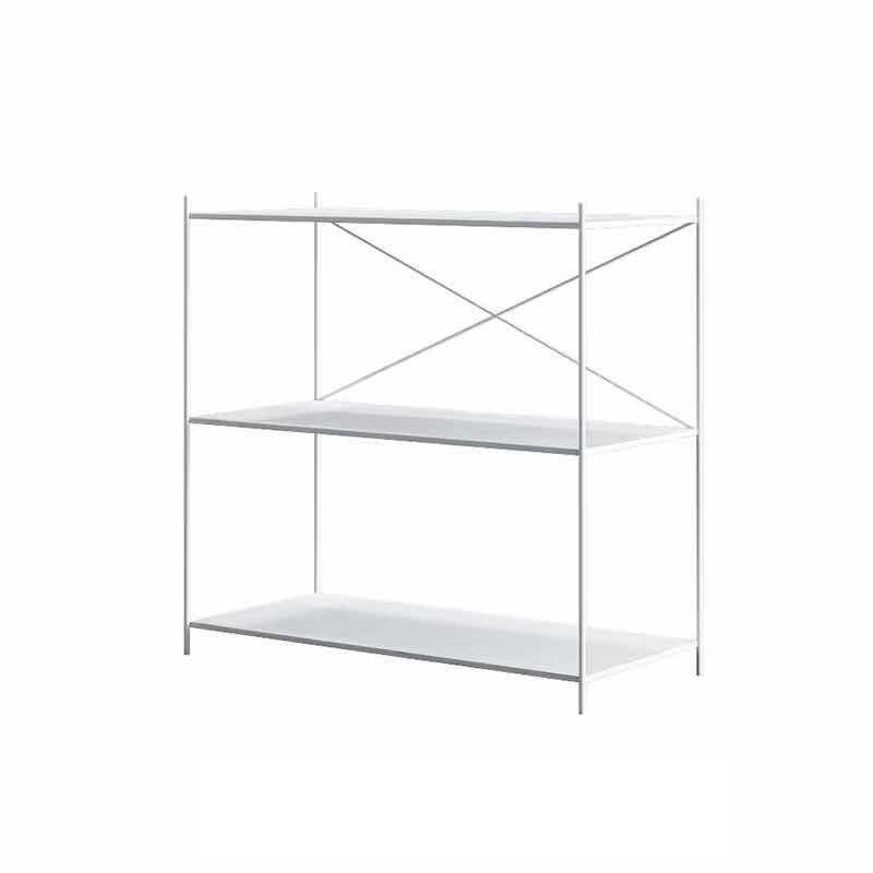 Modern Metal Bookcase Shelf Rectangular Open Bookcase with Shelves