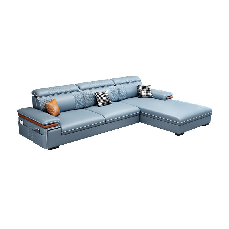 Modern Faux Leather Sofa with Pillow Top Arm for Living Room
