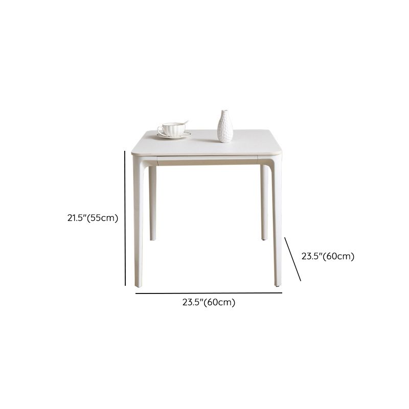 Modernism Sate Top Coffee Table Rectangular 4 Legs Cocktail Table in White