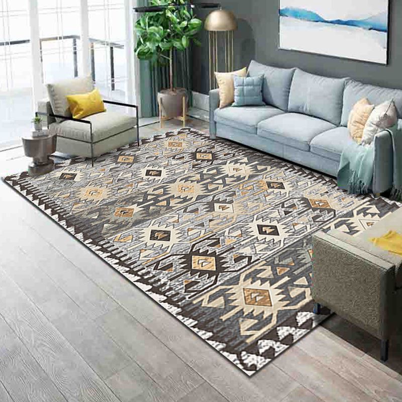 Alfombra de salón occidental Área de impresión geométrica Multi -color alfombra polipropileno fácil cuidados alfombras de interior lavables para mascotas
