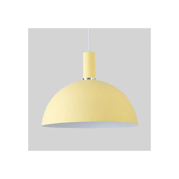Soggiorno a cupola sospensione lume in alluminio 1 lampadina lampada a sospensione color caramella in blu/verde/giallo/rosa