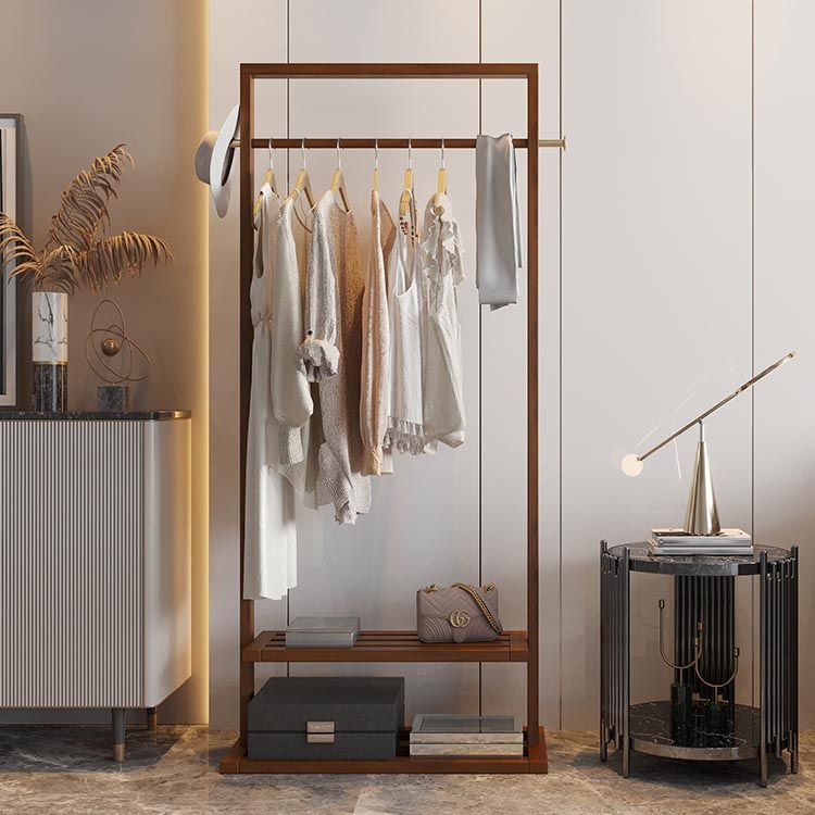 Contemporary Bedroom Armoire Solid Wood Storage Cabinet with Shelves