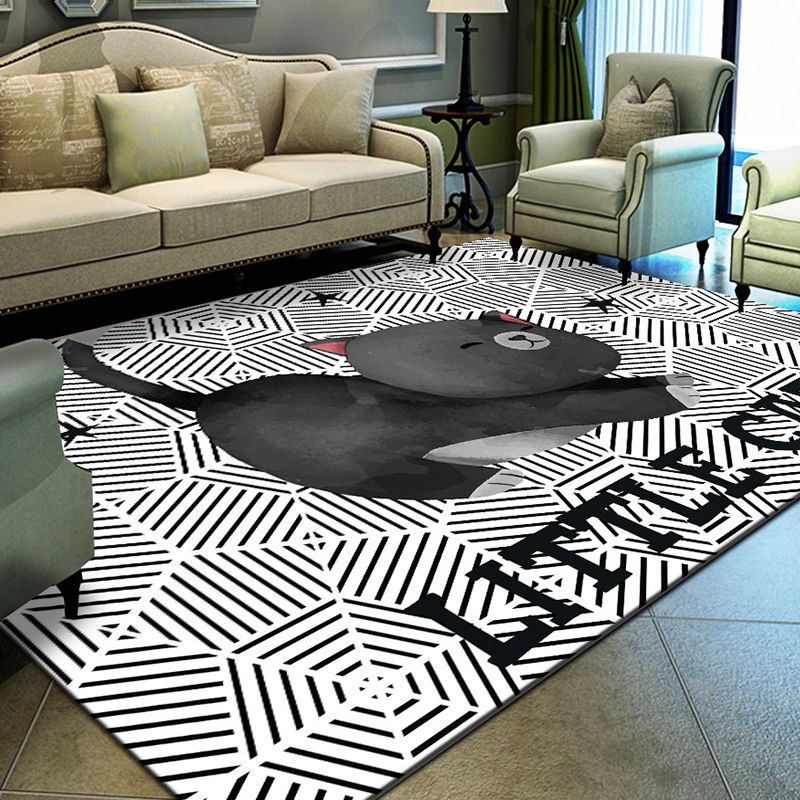 Unique Geometrical Print Rug Multi Color Modern Carpet Synthetics Stain Resistant Washable Non-Slip Backing Rug for Home