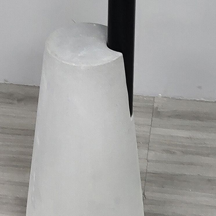 Round Iron Top End Table Concrete Pedestal Sofa Side Accent Table