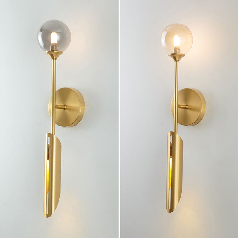 Modern Style Wall Sconce 2 Light Glass Globe Wall Sconce Lighting for Bedroom