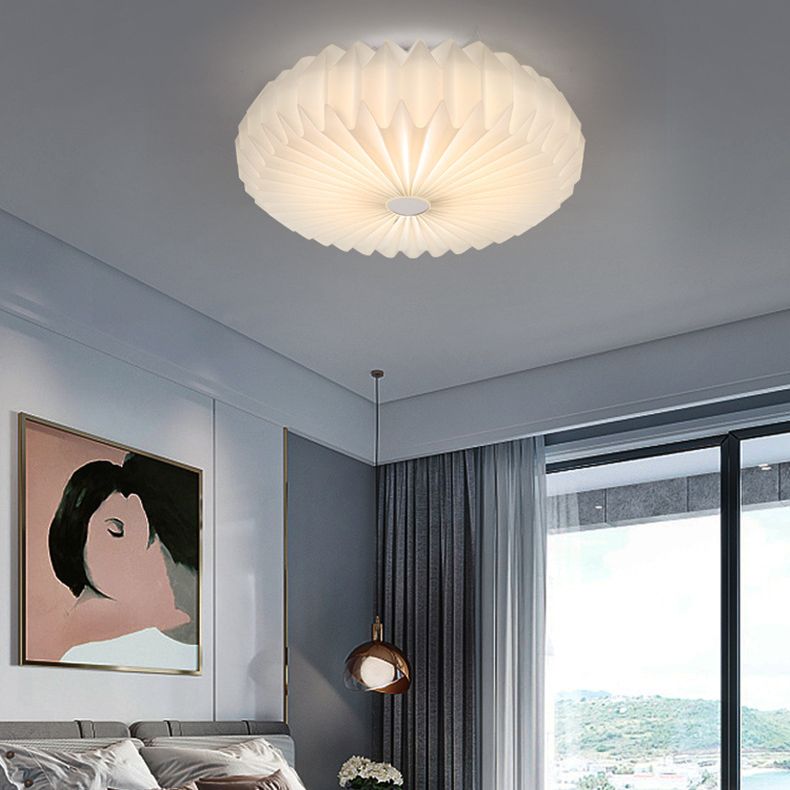 Modernism White Single Flush Mount Lighting Unique Ceiling Light with Acrylic