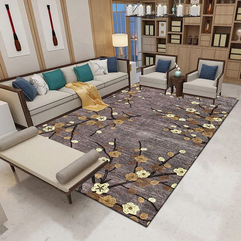 Elegant veelkleurig eigentijds tapijt, polyester bloemen, binnentapijt, vlekbestendig tapijt voor woondecoratie