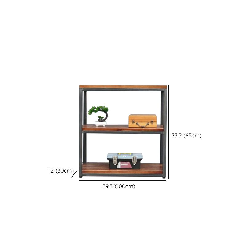 Wooden Etagere Bookcase Industrial Open Back Bookshelf with Shelves