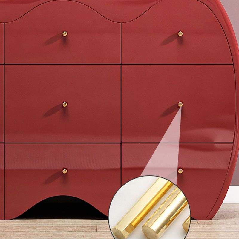 Contemporary Horizontal Double Dresser Wood Storage Dresser with 9 Drawers for Home