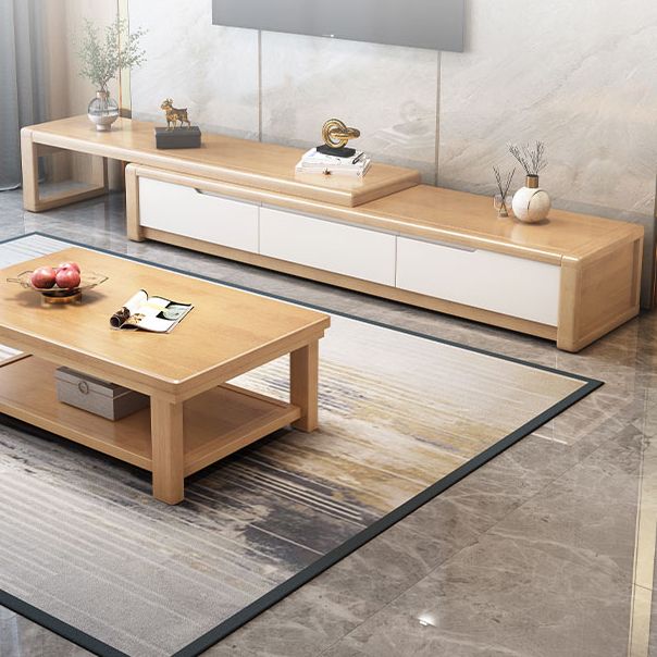 13.78"H TV Stand Traditional Style Solid Wood TV Console with 3 Drawers