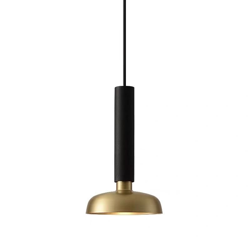 Kit d'éclairage pendentif en métal de grange minimaliste 1 kit de lampe suspendue blanc / noir clair pour le chevet