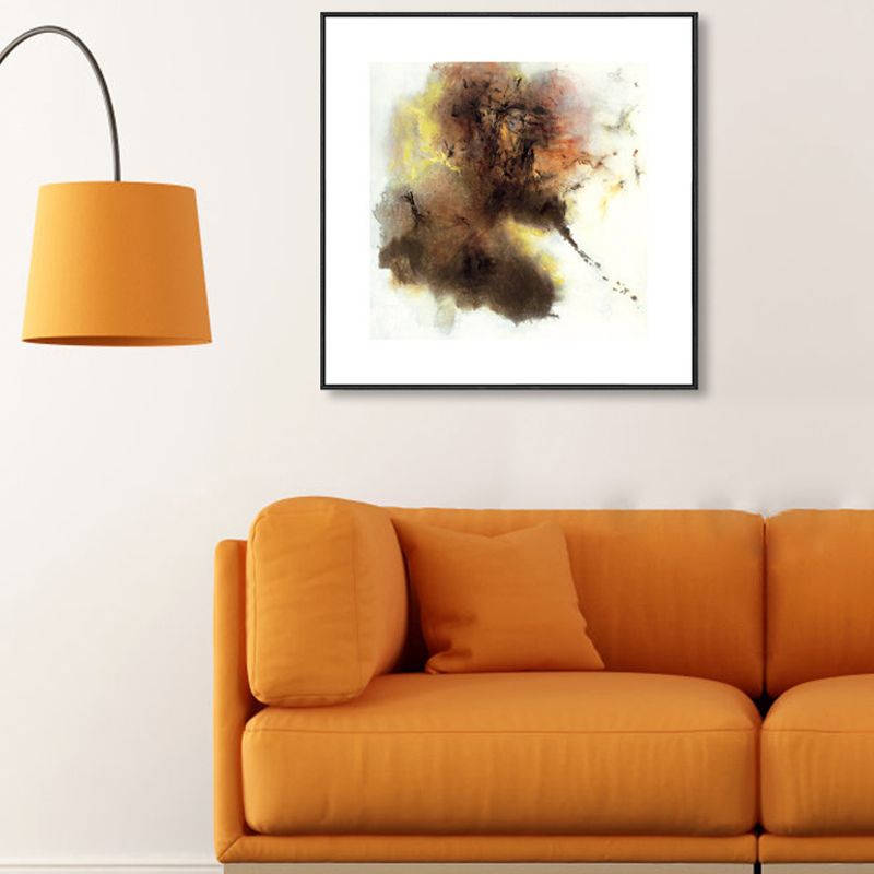 Contemporary Art Abstract Wall Decor Canvas Textured Dark Color Painting for Kitchen