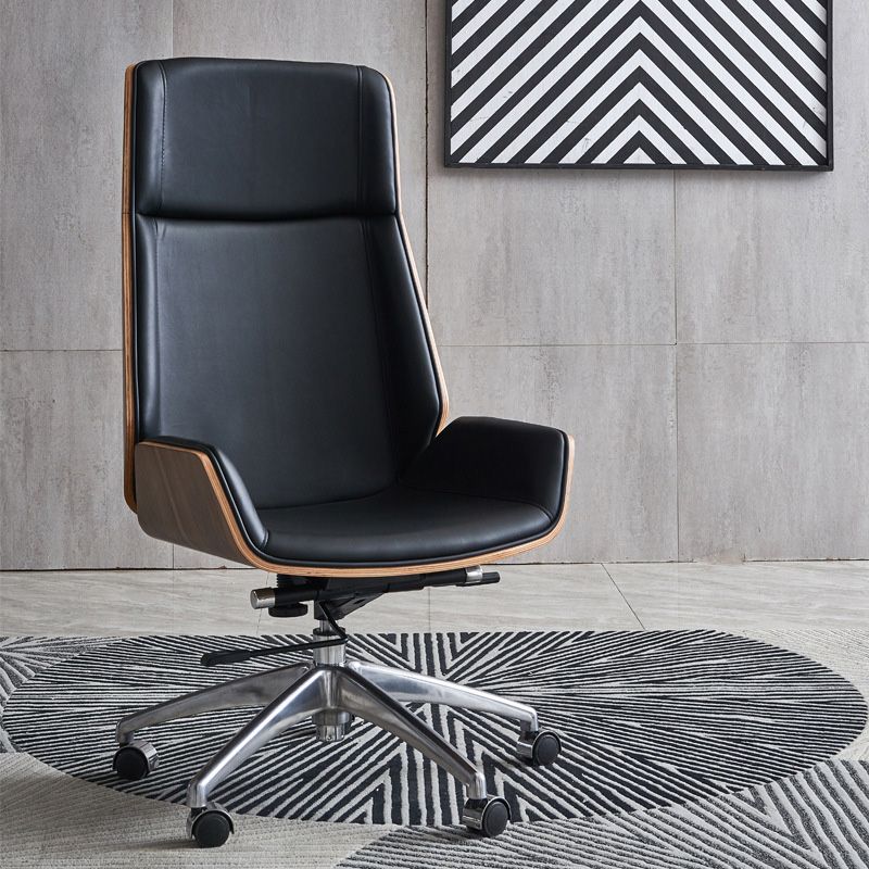 Executive Swivel Office Chair with High Back Chrome Metal Frame Modern Task Chair