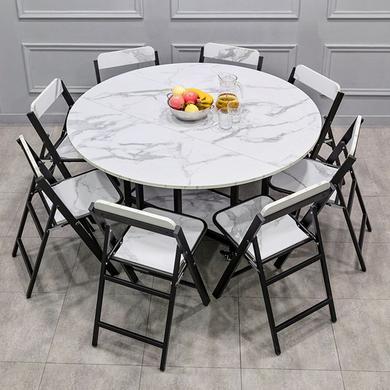 Mid-Century Round MDF Dining Table Standard Dining Table for Kitchen