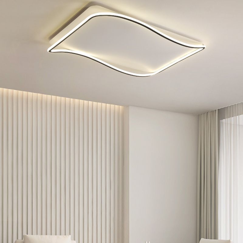 Rectangle Flush Light Modern Metal Flush Mount Light Fixture