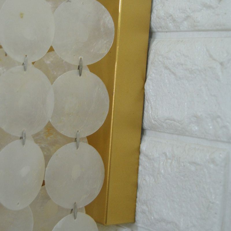 Shell Circle Strands Lampada da parete Stile Country 1 Camera da letto Prontone Luce in oro