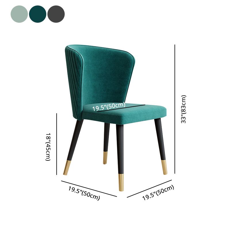 Sillas sin brazos de comedor de madera Glam, sillas de comedor de terciopelo para uso en restaurantes