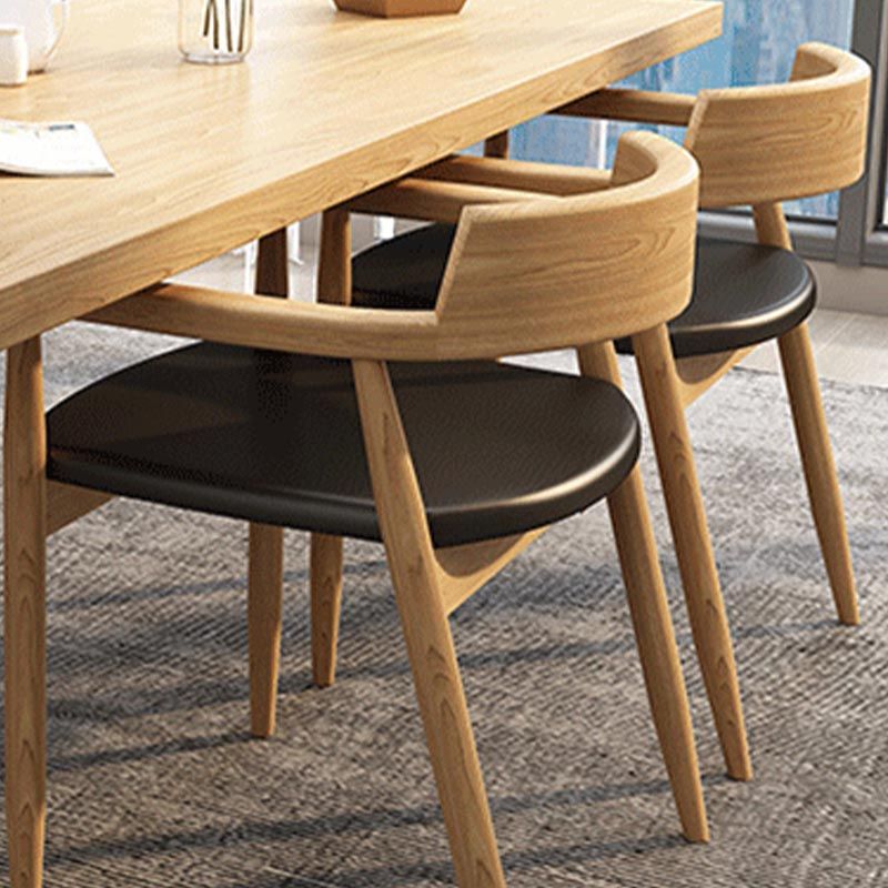 Minimalism Solid Wood Table for Restaurant Rectangle Table with Acrylic Base