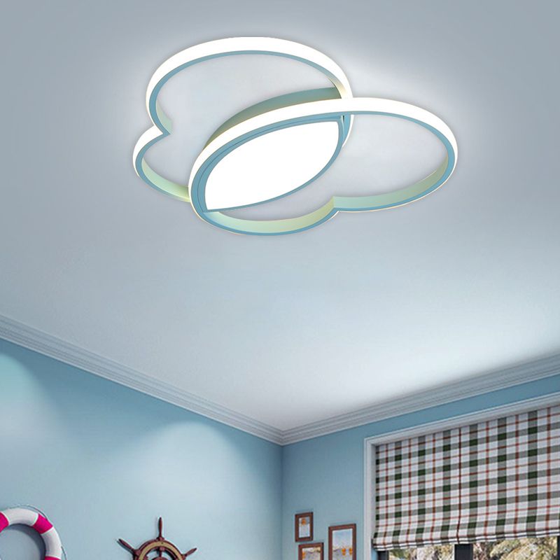 Plafonnier LED en forme de cœur aimant en acrylique, luminaire de plafond de Style nordique, blanc/rose/bleu, pour chambre d'enfant