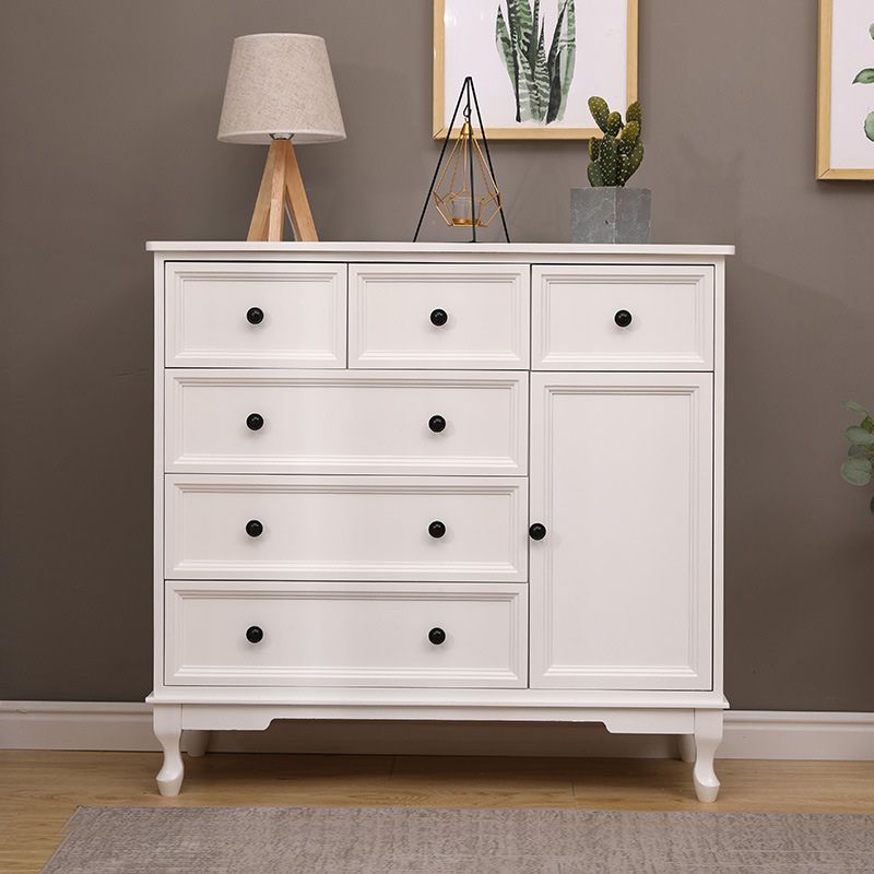 Modern Accent Cabinet with Drawers and Wooden Cabriole Legs Cabinet