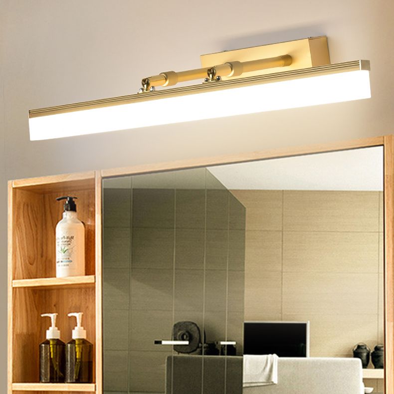 Linear Shade Swing Arm Wall Lighting Modern Style Metal 1 Light Sconce Lamp in Brass