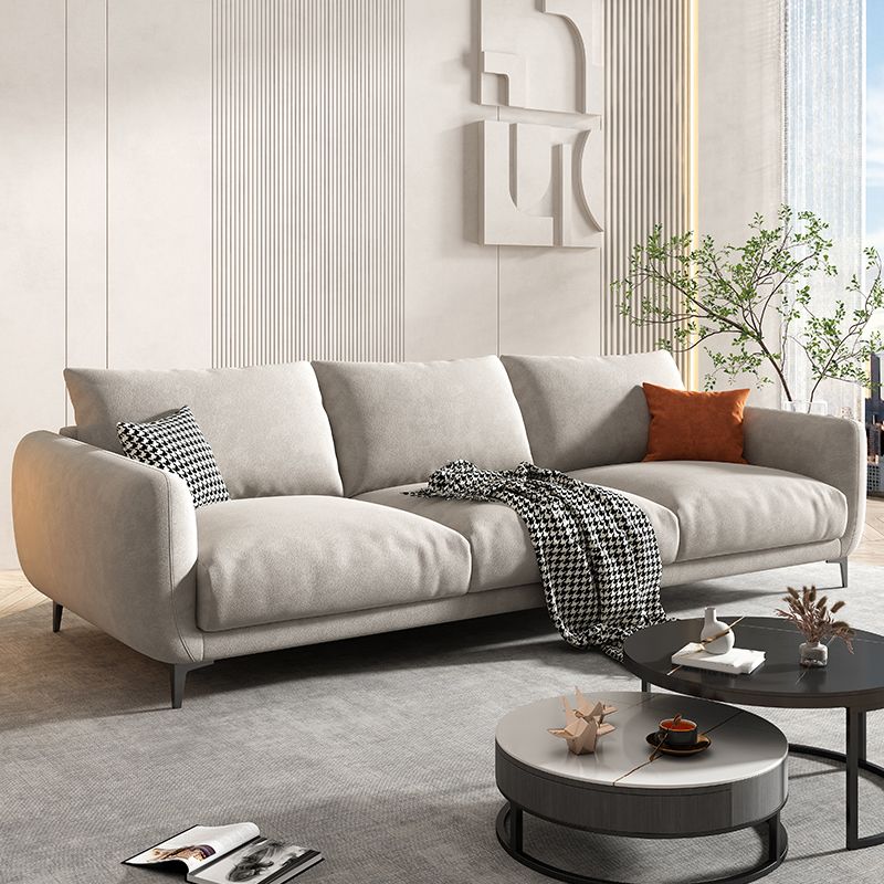 Contemporary Pillow Back Sofa with Square Arms for Living Room