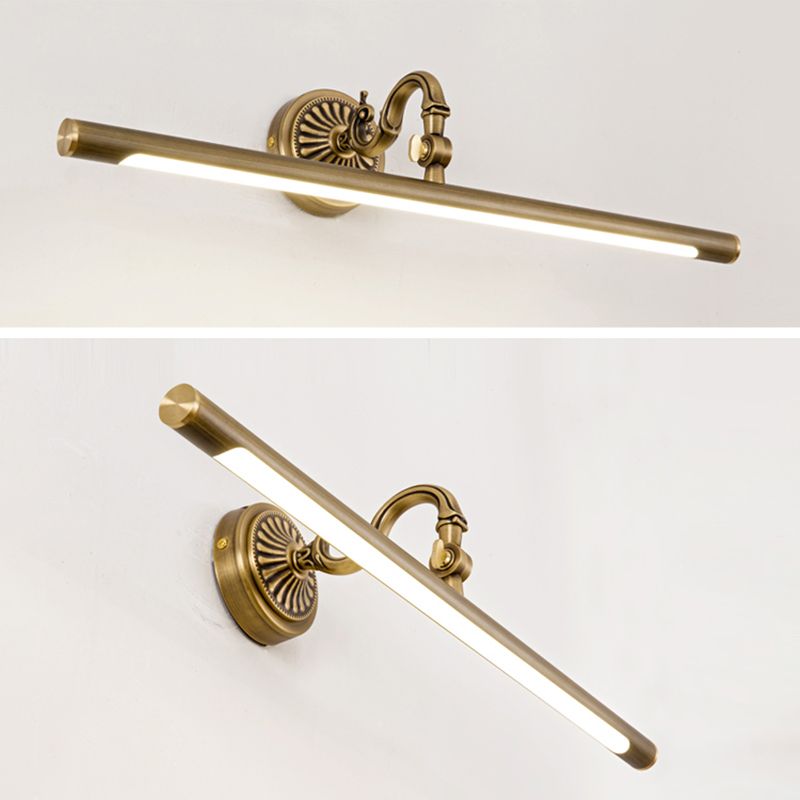 Mid-secolo stile di lusso a parete lineare a parete vanity set di illuminazione da vanità rame per bagno